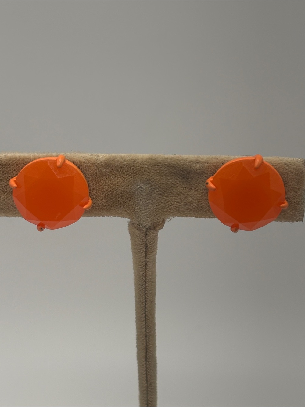 J. Crew Bright Orange Faceted Round Stud Earrings